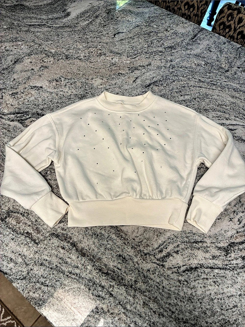 OshKosh B'gosh Girls White Embellished Sweatshirt Size 8
